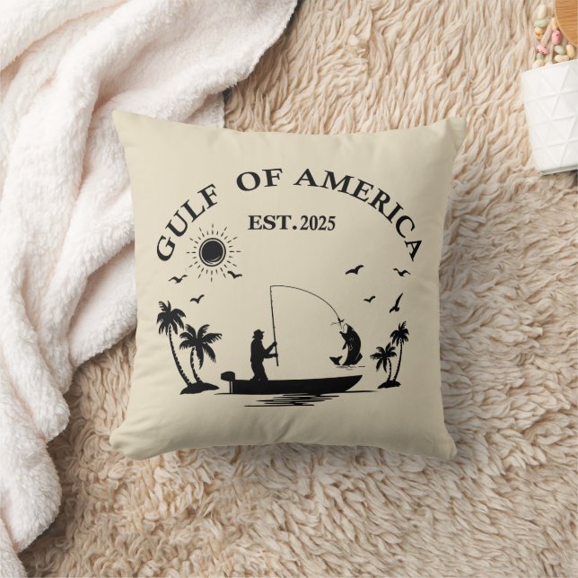 Cojín Decorativo Caña de pescar patriótica americana Golfo de Améri (Manta)
