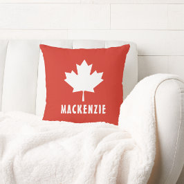 Cojín Decorativo Canadá Día Rojo Blanco Bandera Canadiense Nombre d