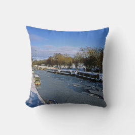 Cojín Decorativo Canal Macclesfield de invierno Cheshire Inglaterra