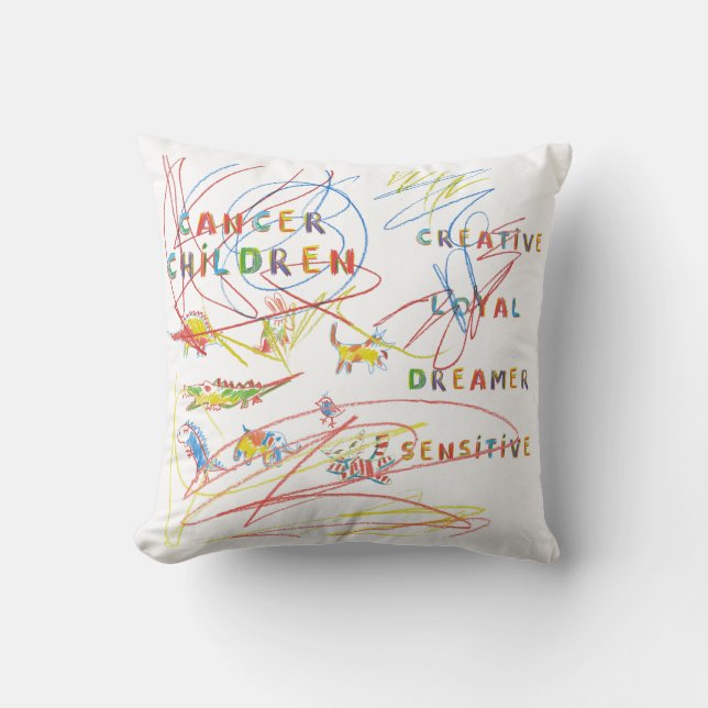 Cojín Decorativo Cáncer Astrología infantil Zodiac (Anverso)