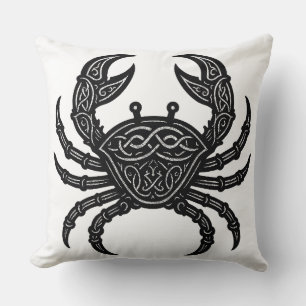 Cojín Decorativo Cáncer — Zodiaco Cangrejo de Tinta Embrujada