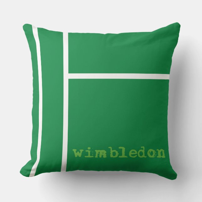 Cojín Decorativo Cancha de tenis verde con Wimbledon (Anverso)