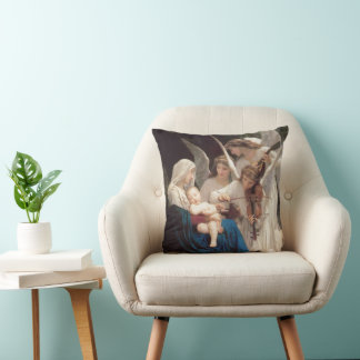 Cojín Decorativo Canción de los Ángeles (1881) por Bouguereau