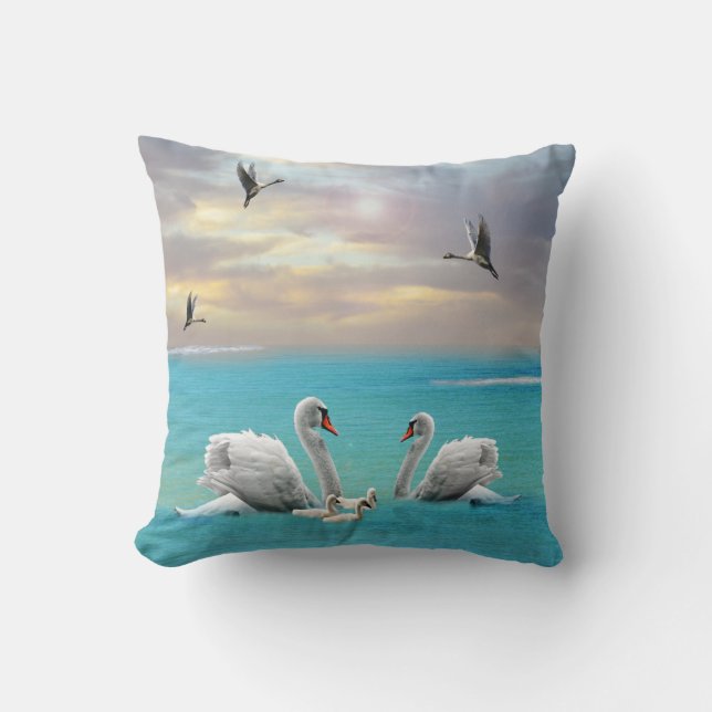 Cojín Decorativo Canción Del Cisne Blanco, (Anverso)