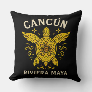 Cojín Decorativo Cancun & Riviera Maya Vacaciones Tropicales Retro 