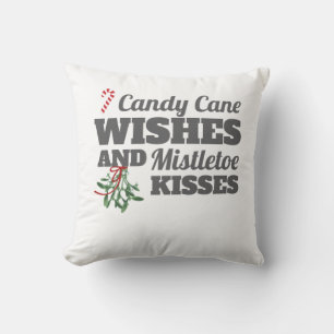 Cojín Decorativo Candy Cane quiere y Mistletoe besa a Navidades G
