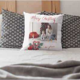 Cojín Decorativo Candy Canes | Foto familiar de Navidades