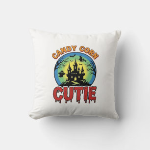 Cojín Decorativo Candy Corn Cutie Diseño Antiguo Castillo de Hallow