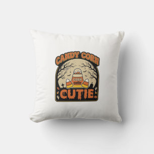 Cojín Decorativo Candy Corn Cutie Diseño Vector Vintage Halloween_1