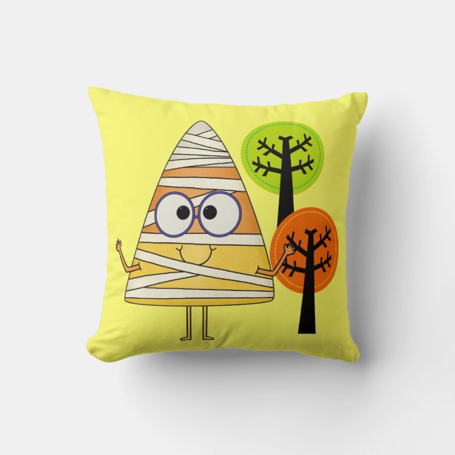Cojín Decorativo Candy Corn Mummy Halloween (Anverso)