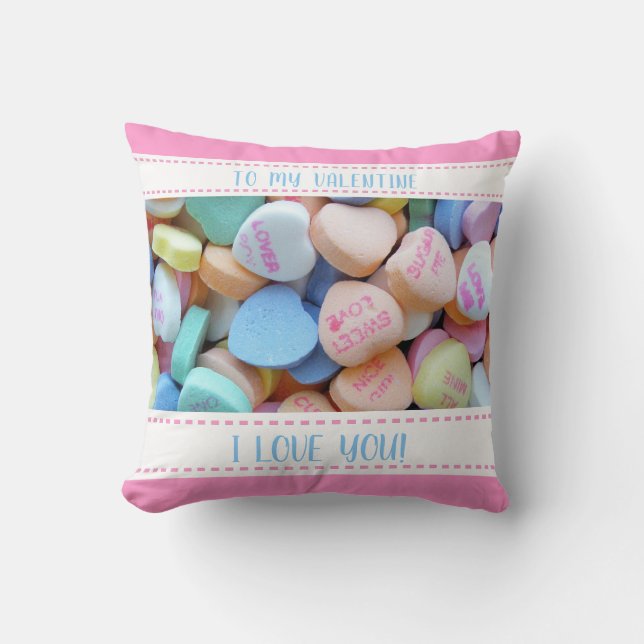 Cojín Decorativo Candy Hearts Valentine (Anverso)