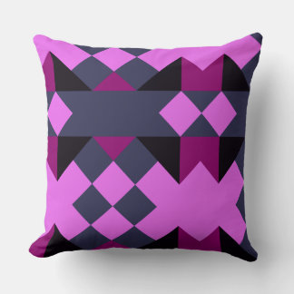 Cojín Decorativo Candy Pink, Eggplant, blue, and jaguar geometric