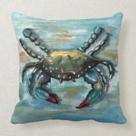 Cojín Decorativo Cangrejo azul en azul