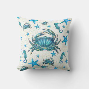 Cojín Decorativo Cangrejo Azul Estrella de Mar Caballito de Mar Bri