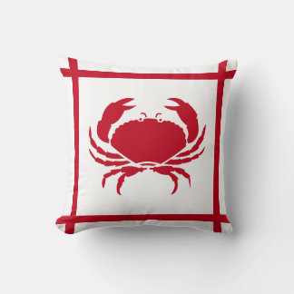 Cojín Decorativo Cangrejo Rojo ~ Tema Náutico
