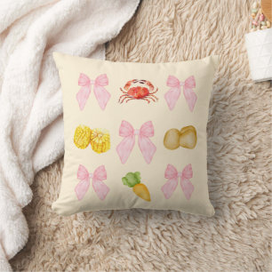 Cojín Decorativo Cangrejo rosa hervir marisco Fiesta pastel