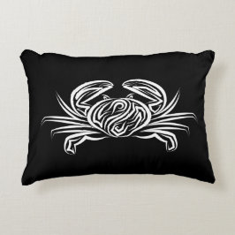 Cojín Decorativo Cangrejo tribal blanco y negro