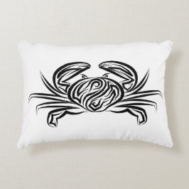Cojín Decorativo Cangrejo tribal blanco y negro