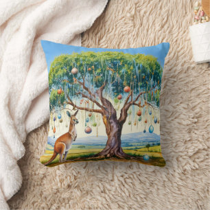 Cojín Decorativo Canguro bajo gumtree con Navidades baubles