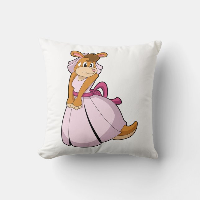 Cojín Decorativo Canguro como novia con vestido Boda (Anverso)