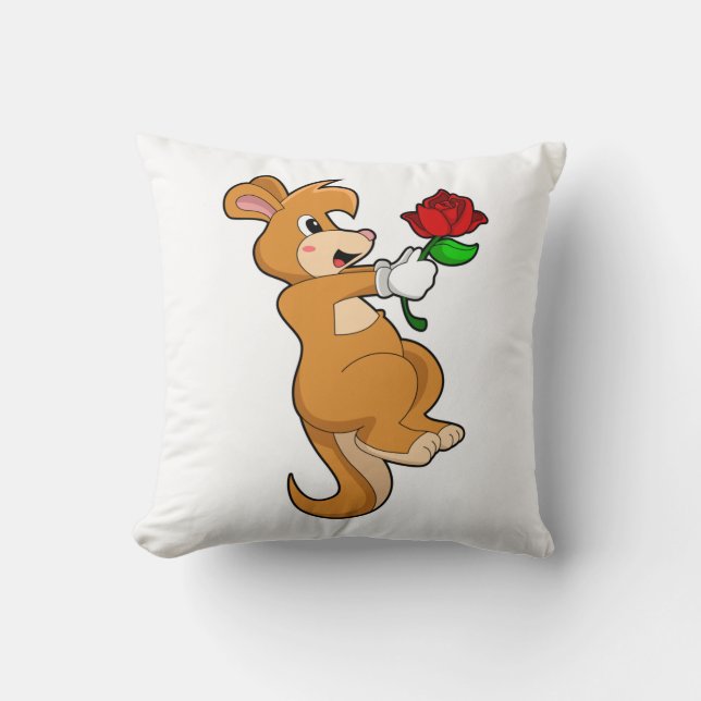 Cojín Decorativo Canguro con flor (Anverso)