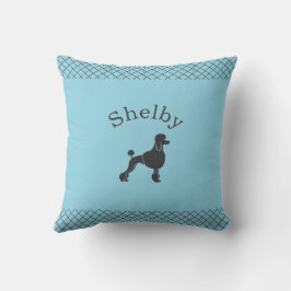 Cojín Decorativo Caniche Azul Pastel Personalizado a Juego