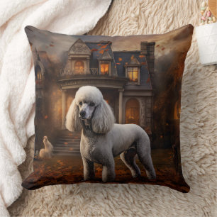 Cojín Decorativo Caniche de Halloween Espantoso