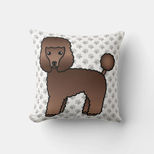Cojín Decorativo Caniche de juguete marrón lindo perro de dibujos a