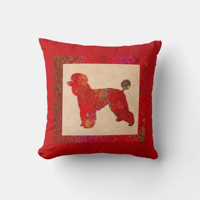 Cojín Decorativo Caniche Rojo (Anverso)