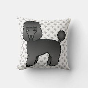 Cojín Decorativo Caniche Toy Negro Perro De Dibujos Animados Lindo