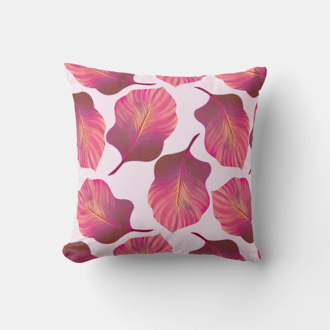 Cojín Decorativo Canna Tropicanna sale de rosa (Anverso)