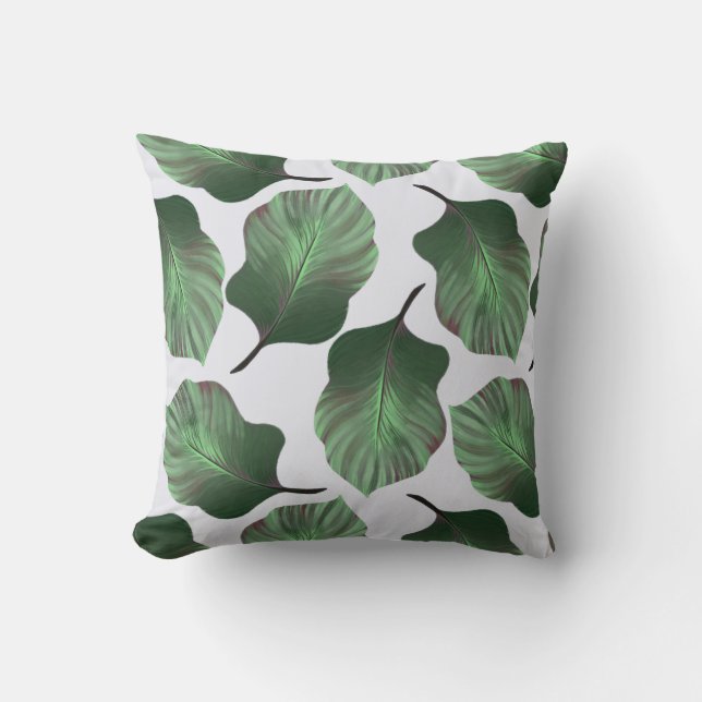 Cojín Decorativo Canna Tropicanna Tropical Leaves, Verde (Anverso)