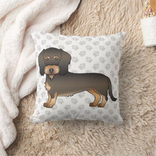 Cojín Decorativo Cañón de alambre salvaje Haired Dachshund Cartoon 
