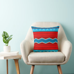 Cojín Decorativo Cañón del Río del Sudoeste Rojo y Turquesa 40cm