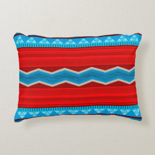 Cojín Decorativo Cañón del río Suroeste Rojo y Turquesa