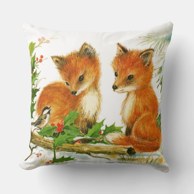 Cojín Decorativo Cañones de Navidad de época (Anverso)