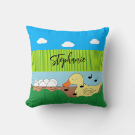 Cojín Decorativo Cantando Madre Pato Cerca Del Agua: