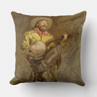 Cojín Decorativo Cantando vaquero español con canción de sendero to