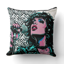 Cantante de Pop Art Rosa Verde Músicos Amantes de