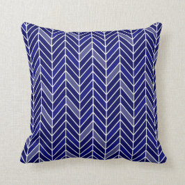 Cojín Decorativo Cantiapalancado estrecho de Chevron| azul marino