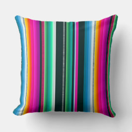 Cojín Decorativo Cantina serape rayas patrón multicolor