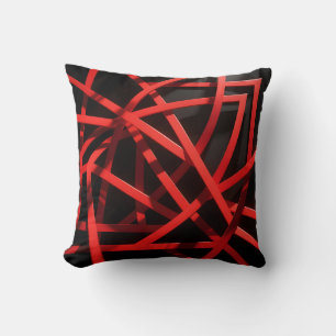 Cojín Decorativo Caos Abstracto Geométrico Rojo