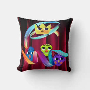 Cojín Decorativo Caos Coronado – Caras Abstractas Coloridas Gr