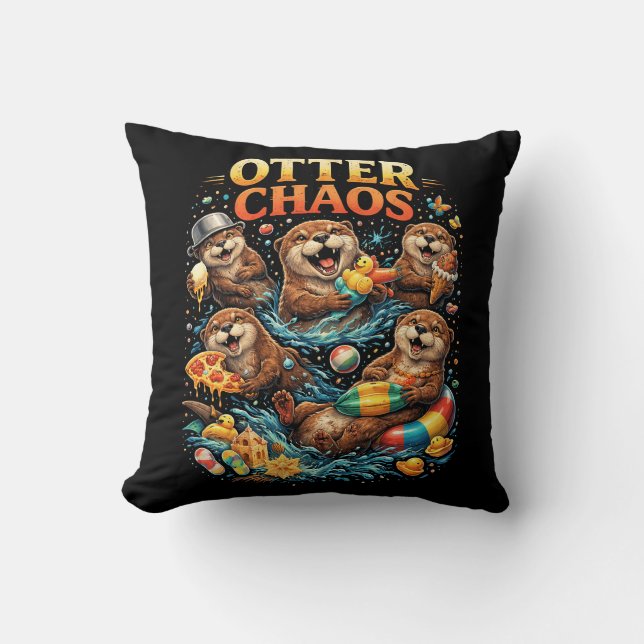 Cojín Decorativo Caos de Nutria (Anverso)