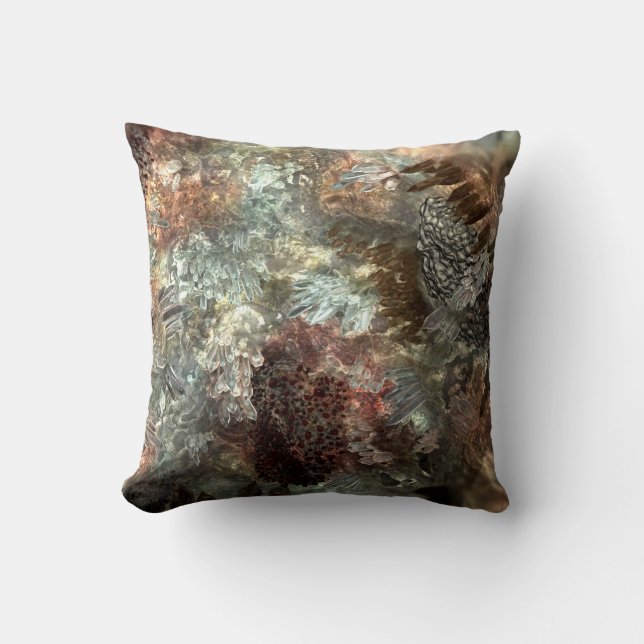 Cojín Decorativo Capas apagadas de cristales marrones (Anverso)