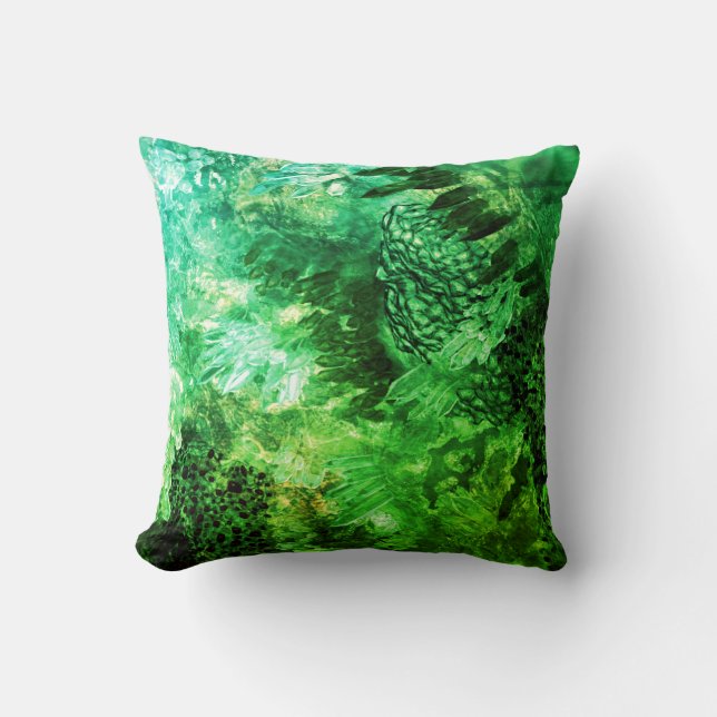 Cojín Decorativo Capas de cristales verdes (Anverso)