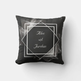 Cojín Decorativo Capas de malla humeante Elegante Boda negro