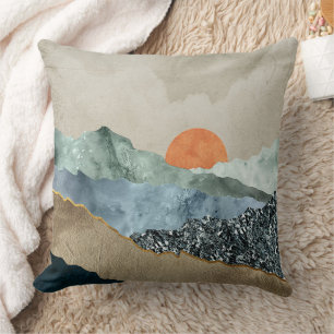 Cojín Decorativo Capas de Montañas Texturizadas con Resplandor de P
