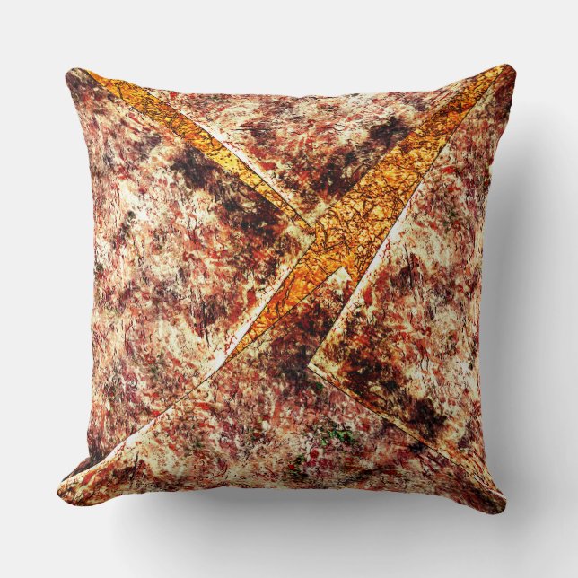 Cojín Decorativo capas sucias o oxidadas desorganizadas sobre mármo (Anverso)