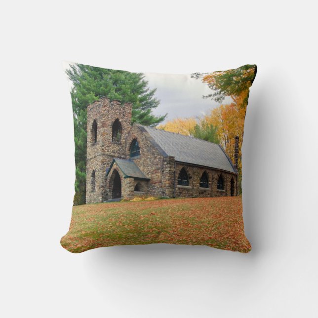 Cojín Decorativo Capilla en otoño (Anverso)